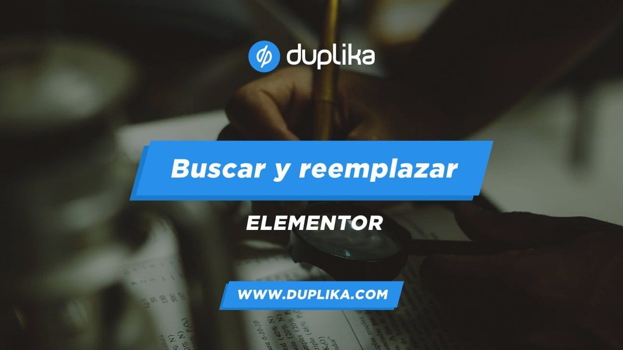 Buscar y reemplazar con Elementor