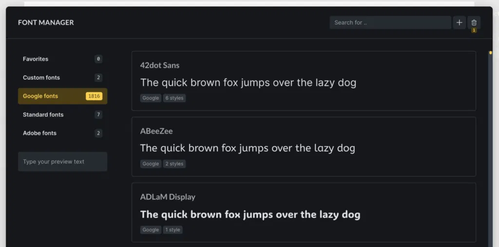 Bricks 2 alpha administrador tipografias