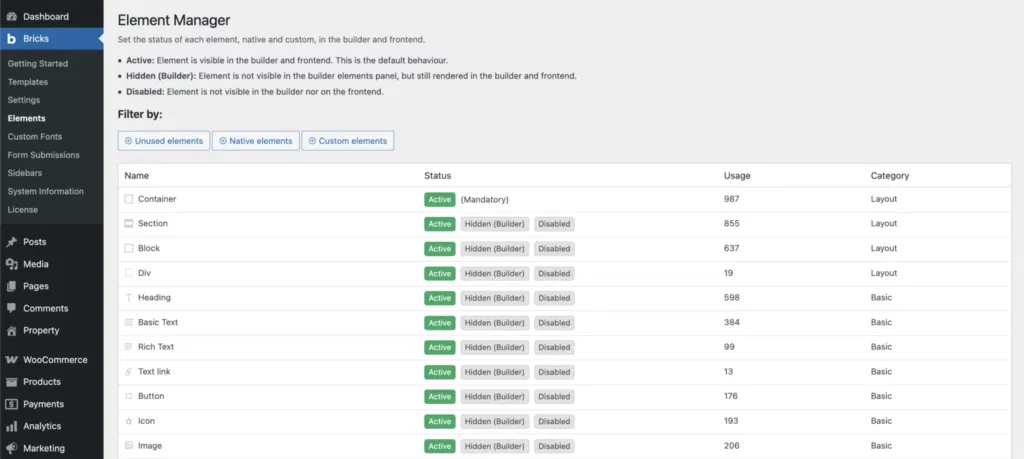 Bricks 2 alpha habilitar elementos