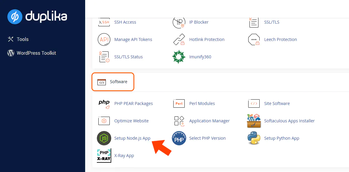 Hosting nodejs selector.webp